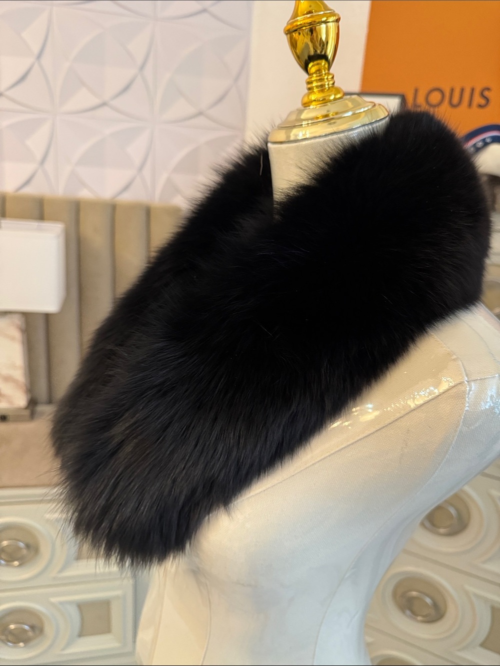 Real Fox fur scarf black fox